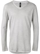 Tom Rebl - Striped Back Longsleeved T-shirt - Men - Cotton - M, Grey, Cotton