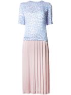 Julien David Pleated Skirt Dress - Pink & Purple