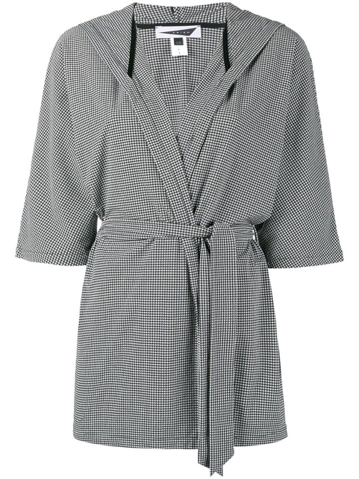 Prism Houndstooth Check Beach Robe - Black
