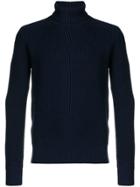 Woolrich Ribbed Roll Neck Jumper - Blue