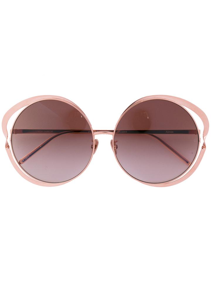 Linda Farrow Gallery Round Frame Sunglasses - Metallic
