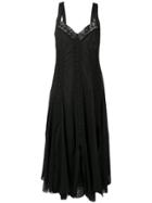 Charo Ruiz Floral Lace Inserts Dress - Black