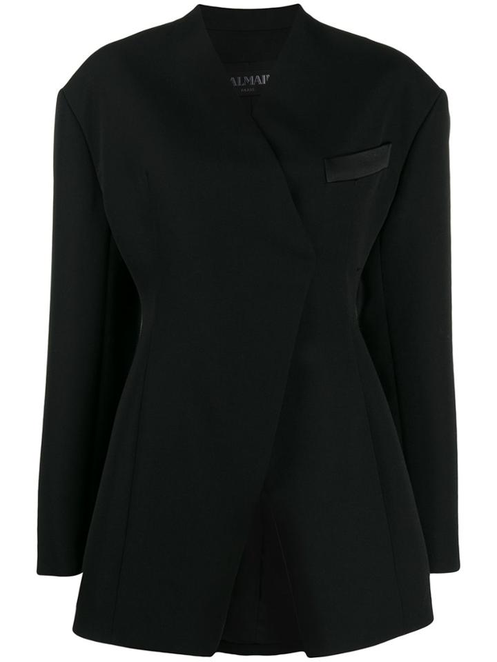 Balmain Oversized Wrap-around Blazer Jacket - Black