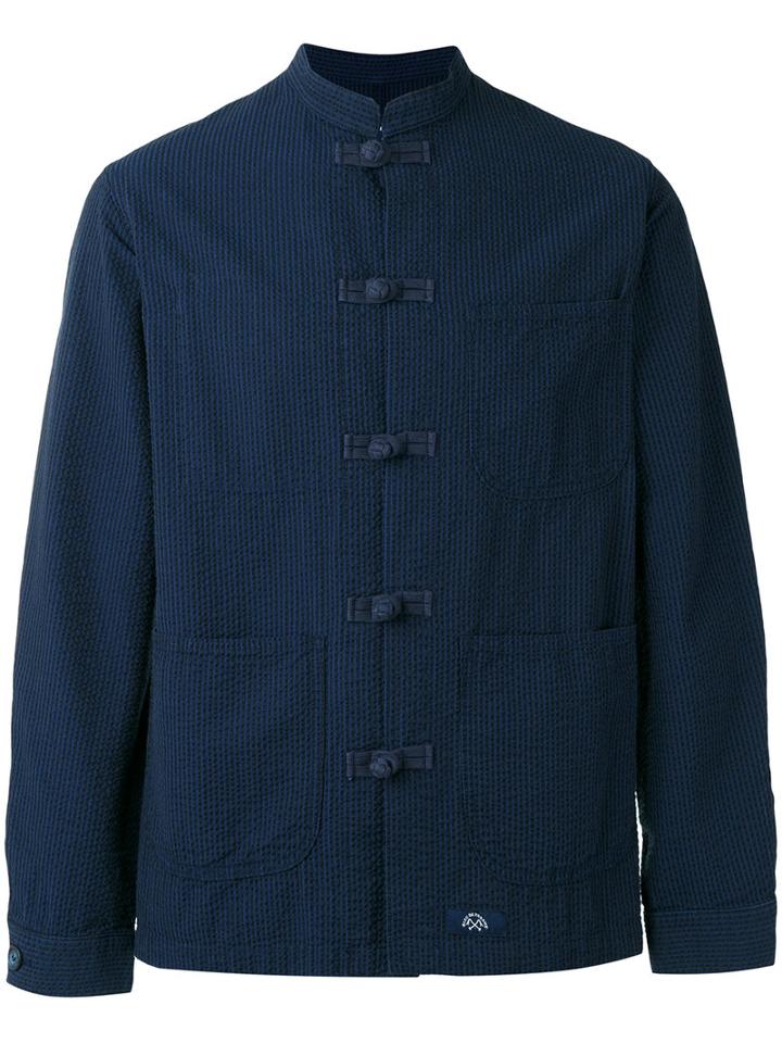 Bleu De Paname - Mandarin Neck Duffle Shirt - Men - Cotton - Xl, Blue, Cotton