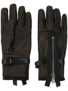 The Viridi-anne Zip Detail Gloves - Black