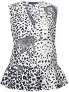 Markus Lupfer Flared Leopard Print Tank, Women's, Size: Medium, White, Silk