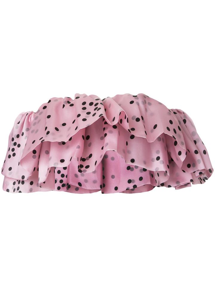 Bambah - Double Ruffle Top - Women - Silk Organza - 12, Pink/purple, Silk Organza
