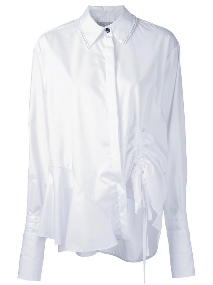 Preen By Thornton Bregazzi - Drawstring Detail Shirt - Women - Cotton - M, White, Cotton