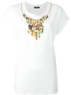 Diesel Diamond Necklace Print T-shirt, Women's, Size: Medium, White, Cotton