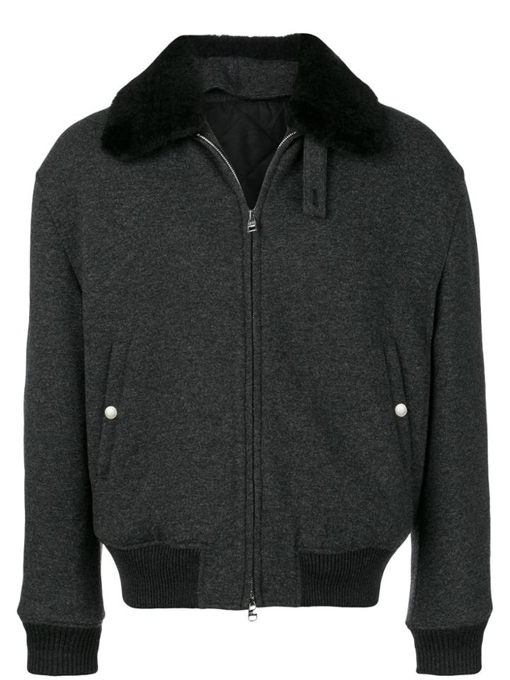 Alexander Mcqueen Fur Collar Jacket - Grey