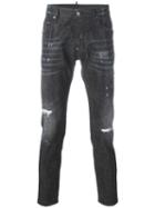 Dsquared2 Skater Whiskered Microstudded Jeans, Men's, Size: 56, Black, Cotton/spandex/elastane/polyester/aluminium