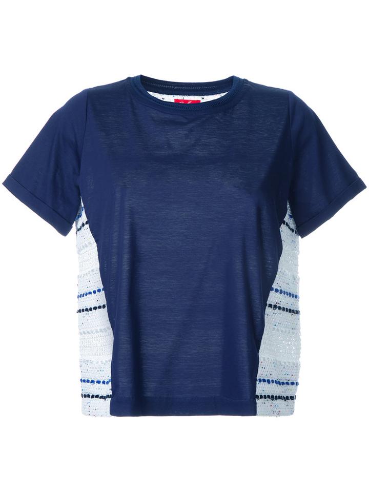 Coohem - Tweed Detail Blouse - Women - Cotton/linen/flax/acrylic/cupro - 38, Women's, Blue, Cotton/linen/flax/acrylic/cupro