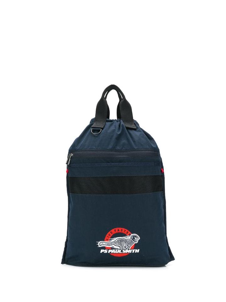 Ps Paul Smith Cheetah Stamp Backpack - Blue