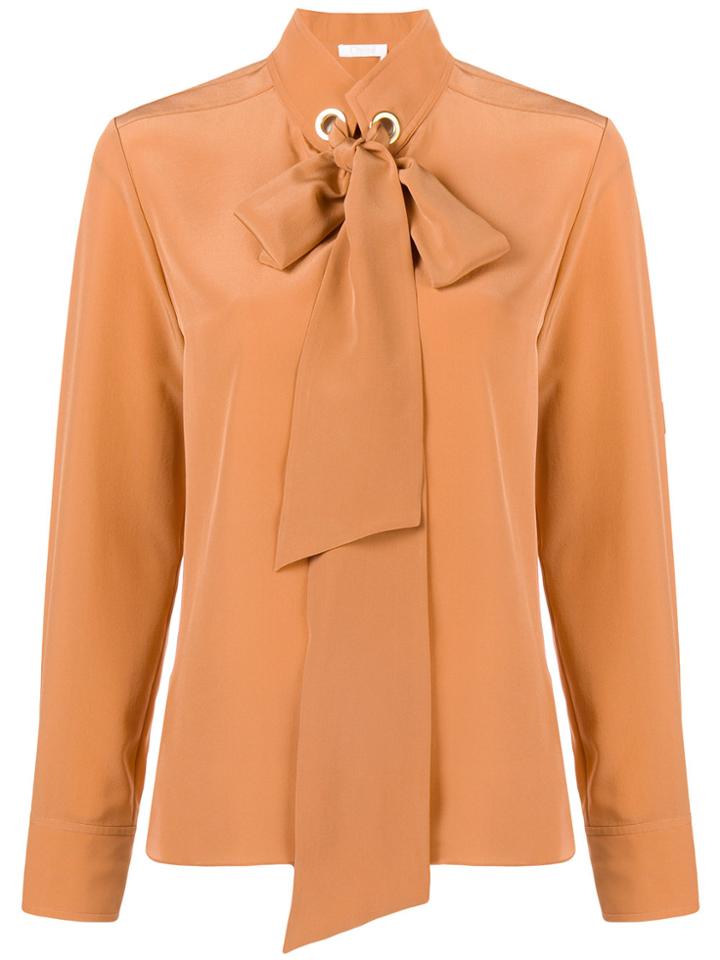 Chloé Tie-neck Blouse - Yellow & Orange