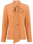 Chloé Tie-neck Blouse - Yellow & Orange