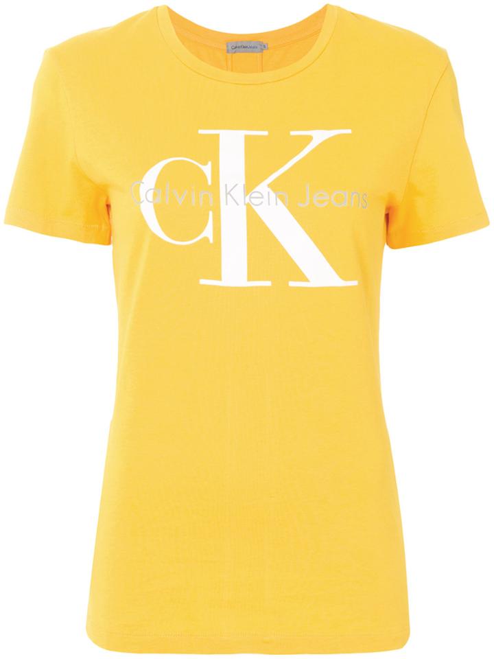 Ck Jeans Logo Patch T-shirt - Yellow & Orange