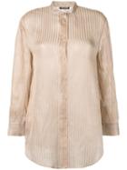 Giorgio Armani Pre-owned 1980's Semi-sheer Striped Shirt - Neutrals