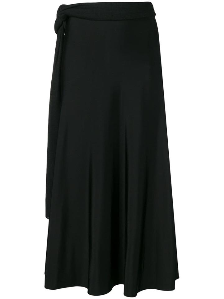 Esteban Cortazar Tie Waist Draped Skirt - Black