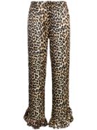 Ganni Ruffle High Waisted Trousers - Brown