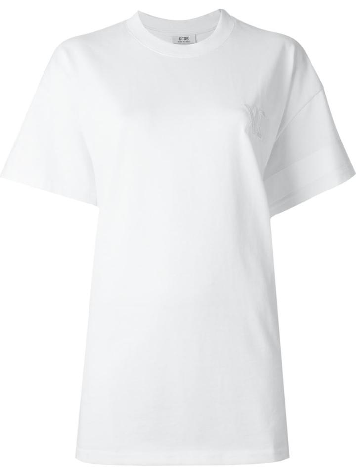Gcds Logo Patch T-shirt, Women's, Size: S, White, Cotton