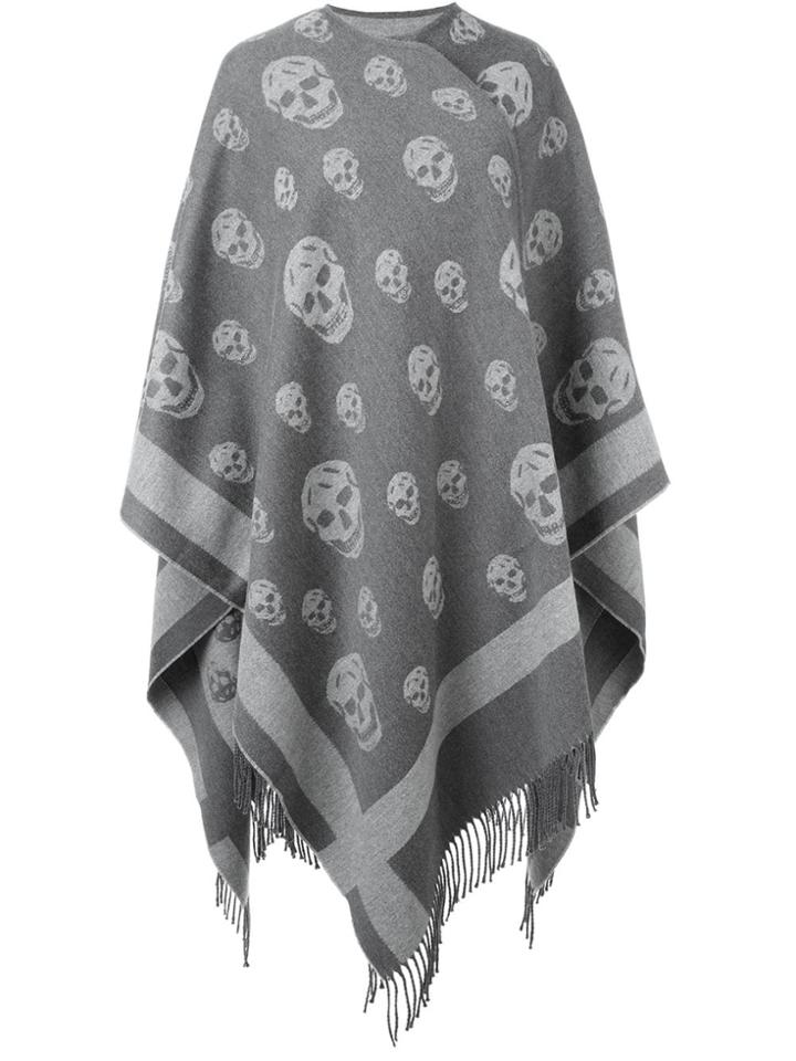 Alexander Mcqueen Skull Knit Kaftan - Grey