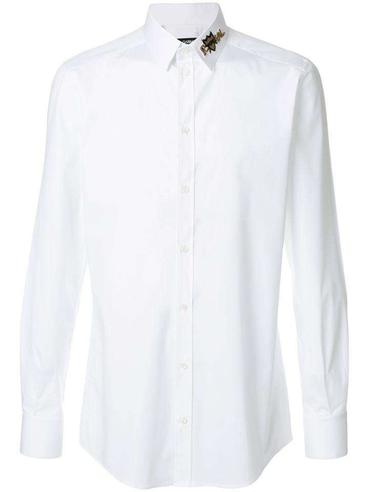 Dolce & Gabbana Royal Detailed Collar Shirt - White