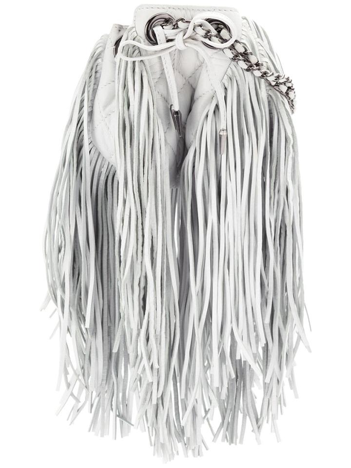 Andrea Bogosian Fringed Leather Bag - White