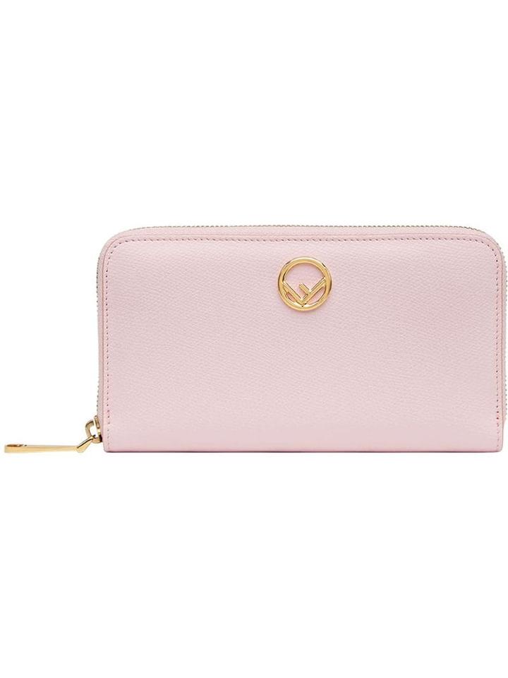 Fendi Logo Zip Around Wallet - Pink