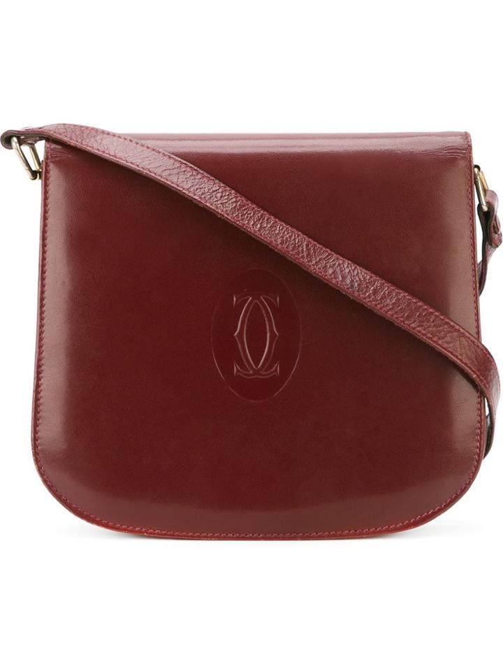 Cartier Vintage Saddle Shoulder Bag - Red