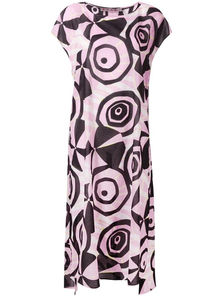 Marni Geometric Flared Dress - Pink