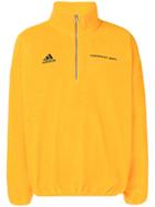 Gosha Rubchinskiy Logo Embroidered Zipped Sweatshirt - Yellow & Orange