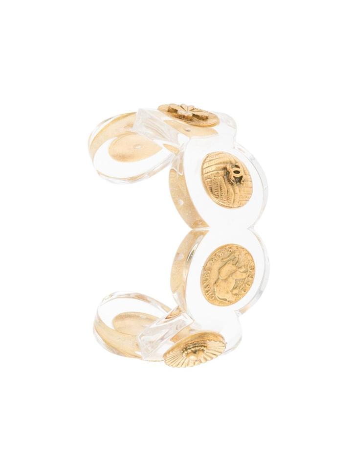 Chanel Pre-owned Cc Logos Medallion Bangle - Gold