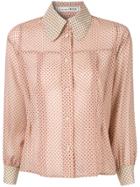 Tu Es Mon Trésor Polka Dot Blouse - Brown