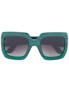 Gucci Eyewear Oversize Square Frame Sunglasses - Green