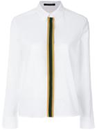 Luisa Cerano Striped Button Hem Shirt - White