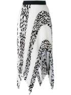 Proenza Schouler - Asymmetric Pleated Skirt - Women - Silk/polyester/acetate/viscose - 6, White, Silk/polyester/acetate/viscose