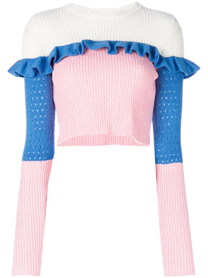 Philosophy Di Lorenzo Serafini Colour Block Cropped Sweater -