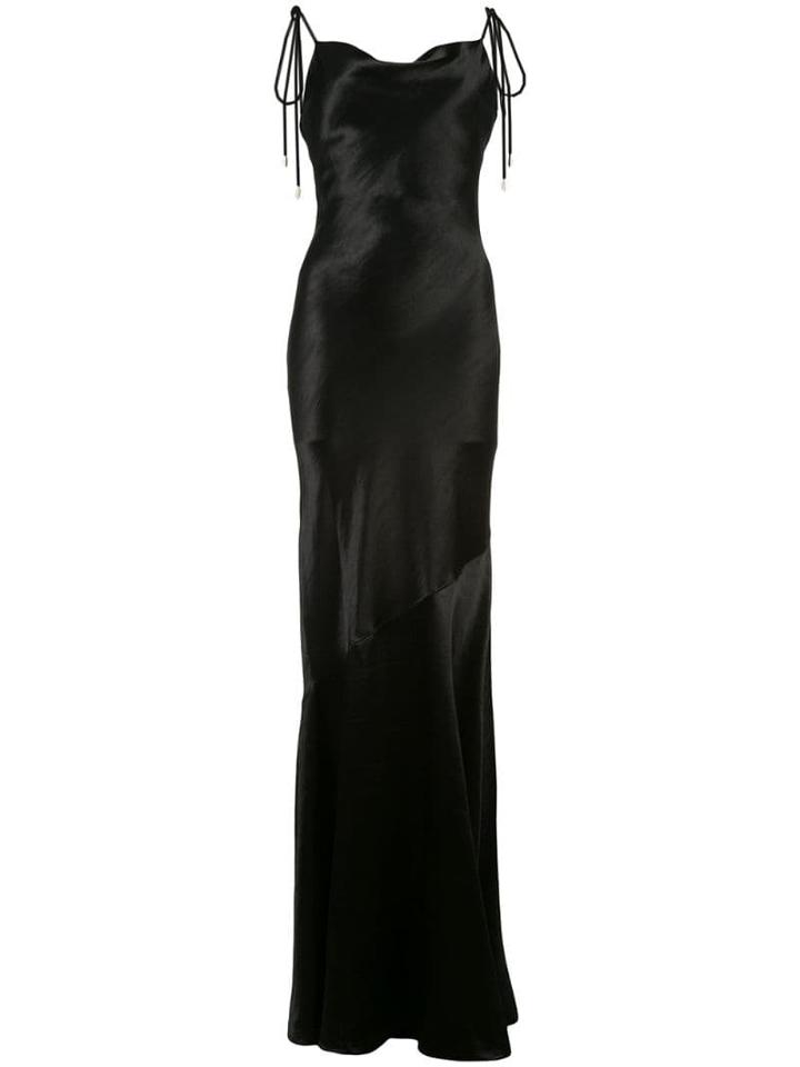 Rebecca Vallance Long Satin Gown - Black