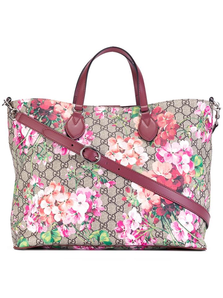Gucci Gg Supreme Blooms Print Tote, Women's, Leather/polyurethane