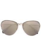 Miu Miu Eyewear Aviator Sunglasses, Women's, Grey, Metal