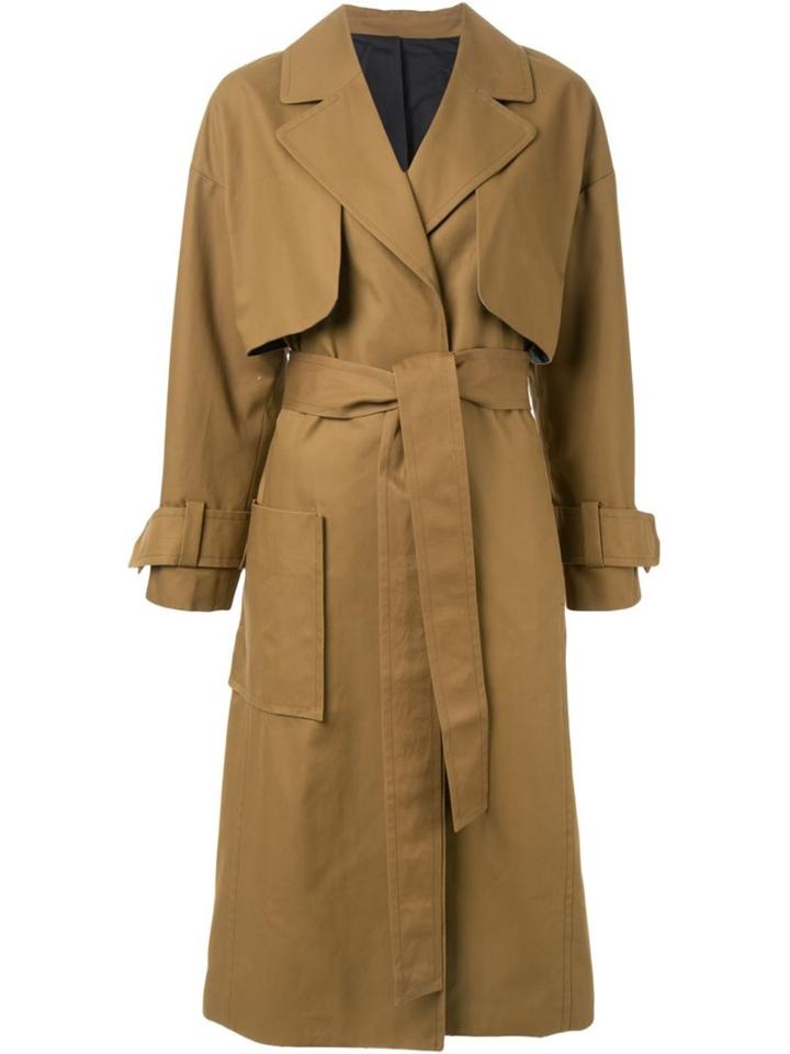Le Ciel Bleu Oversized Silhouette Trench Coat, Women's, Size: 36, Brown, Cotton