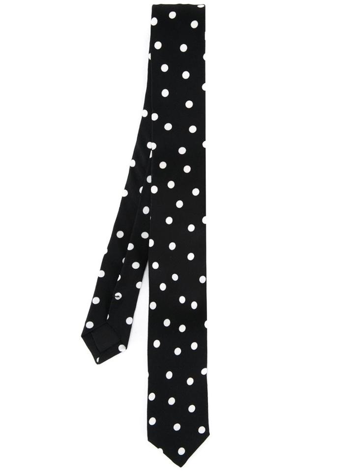 Saint Laurent Polka Dot Skinny Tie
