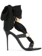 Giuseppe Zanotti Design Ribbon Stiletto Sandals - Black