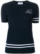 Courrèges Striped Knitted Tee - Blue