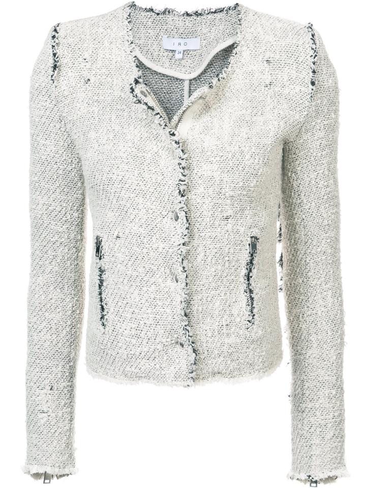 Iro Fringed Fitted Jacket - White