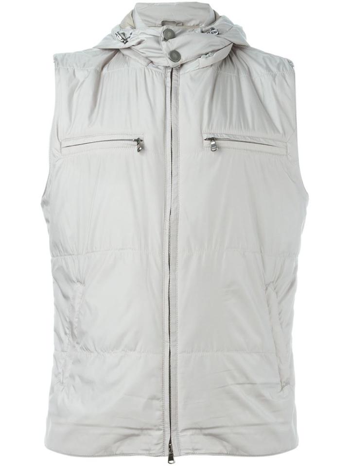 Eleventy Hooded Zip Gilet, Men's, Size: Medium, Nude/neutrals, Polyester