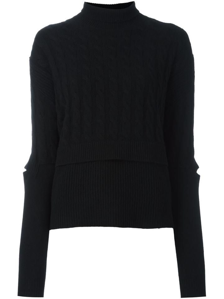 Dorothee Schumacher Cable Knit Jumper, Women's, Size: 2, Black, Cashmere