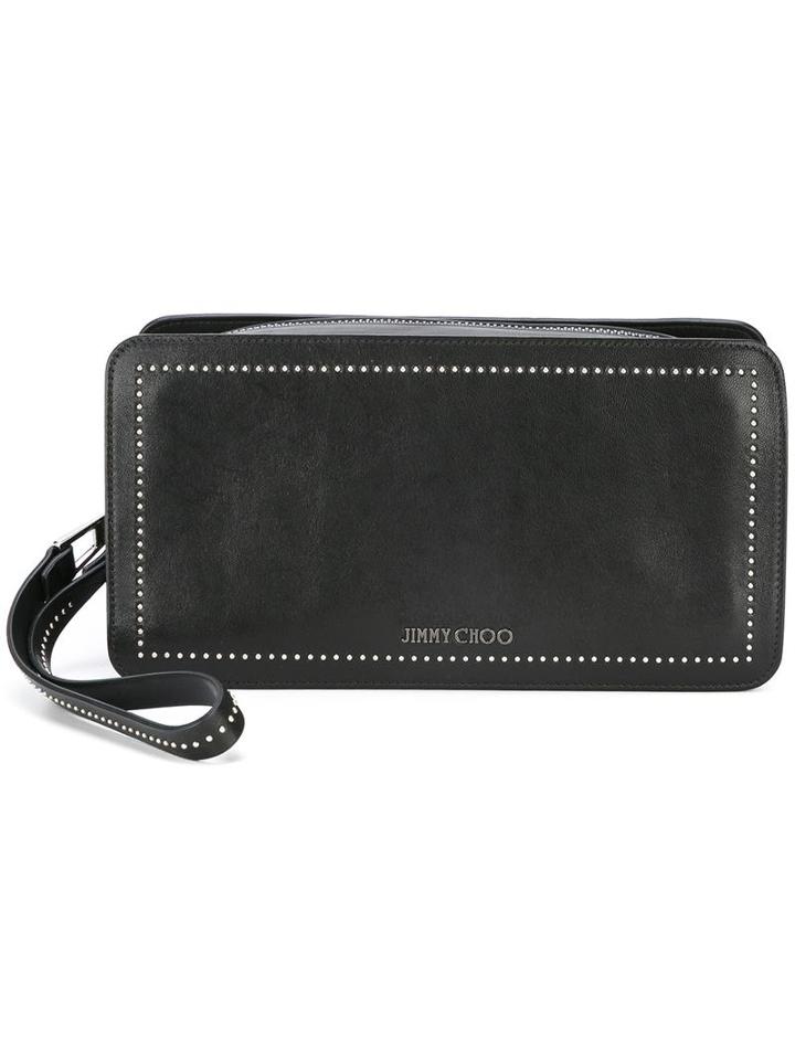 Jimmy Choo Clyde Clutch, Men's, Black, Leather