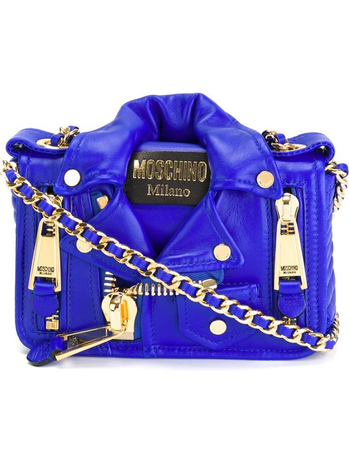 Moschino Biker Crossbody Bag, Women's, Blue