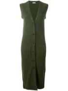 P.a.r.o.s.h. Sleeveless Long Cardigan, Women's, Green, Cashmere/wool